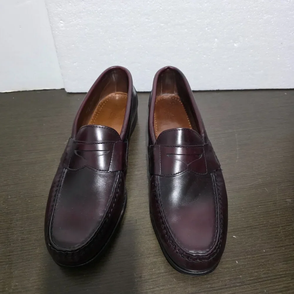 Allen Edmonds Walden Penny Burgundy Leather Dress Loafers Men 10,5B